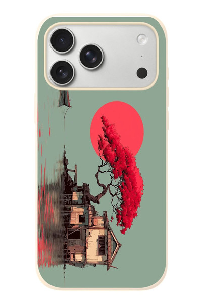 Le Balvo iPhone 17 Pro Max Uyumlu Sahil Evi Baskılı Silikon Kılıf