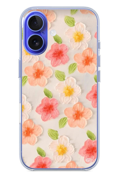 Le Balvo iPhone 16 Uyumlu Güzel Papatyalar Baskılı Silikon Kılıf