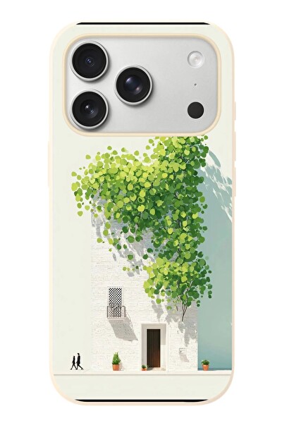 Le Balvo iPhone 17 Pro Uyumlu Sarmaşıklı Ev Baskılı Silikon Kılıf