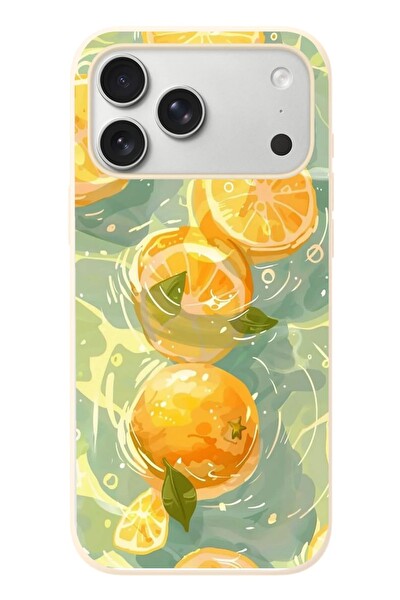 Le Balvo iPhone 17 Pro Max Uyumlu Limonlar Pastel Baskılı Silikon Kılıf