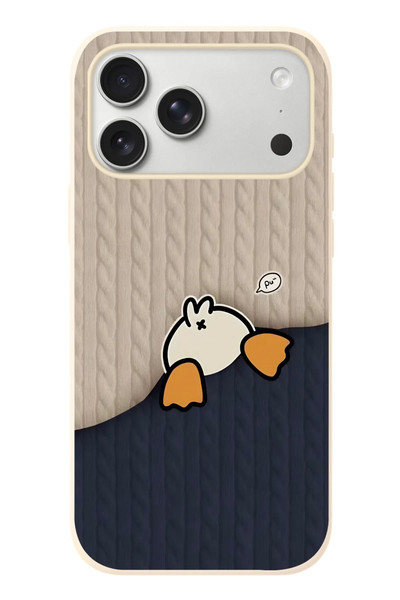 Le Balvo iPhone 17 Pro Max Uyumlu Şaşkın Ördek Baskılı Silikon Kılıf