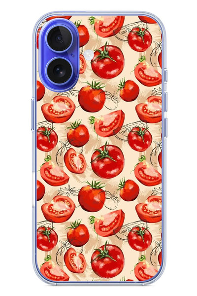 Le Balvo iPhone 16 Uyumlu Domatesler Baskılı Silikon Kılıf