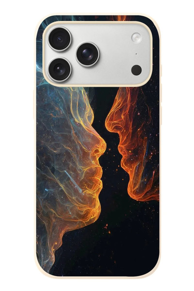 Le Balvo iPhone 17 Pro Max Uyumlu Kavuşan Çizgiler Baskılı Silikon Kılıf