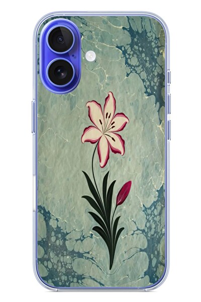 Le Balvo iPhone 16 Uyumlu Çiçek Deseni Baskılı Silikon Kılıf