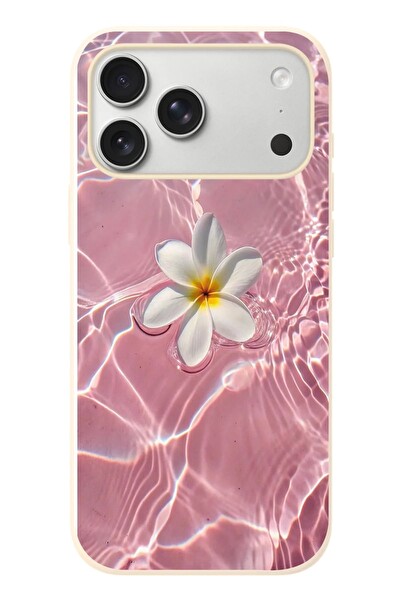 Le Balvo iPhone 17 Pro Max Uyumlu Dalgalı Papatya Baskılı Silikon Kılıf