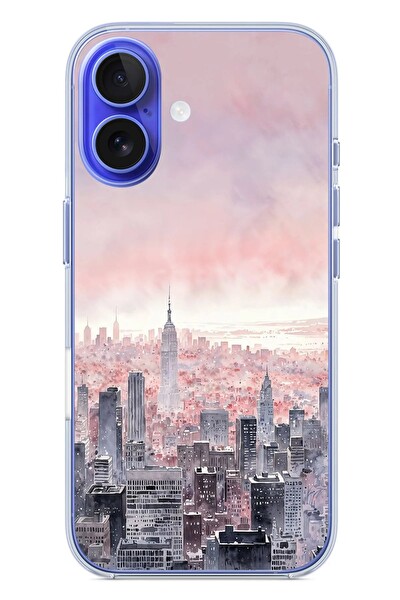 Le Balvo iPhone 16 Uyumlu Gökdelenler Baskılı Silikon Kılıf