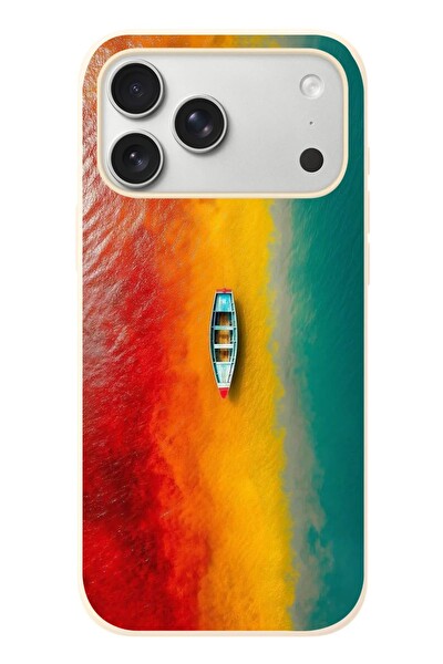 Le Balvo iPhone 17 Pro Max Uyumlu Rengarenk Tekne Baskılı Silikon Kılıf