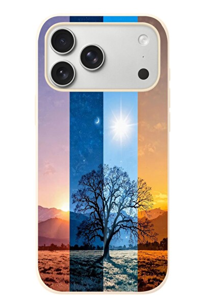 Le Balvo iPhone 17 Pro Max Uyumlu Gündoğumu Mevsimi Baskılı Silikon Kılıf