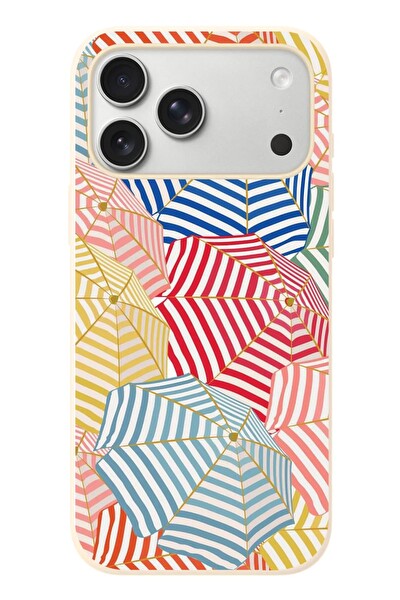Le Balvo iPhone 17 Pro Max Uyumlu Şemsiyeler Baskılı Silikon Kılıf