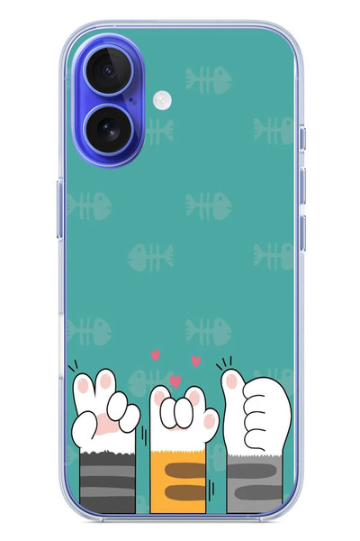 Le Balvo iPhone 16 Uyumlu Kedi Patileri Baskılı Silikon Kılıf