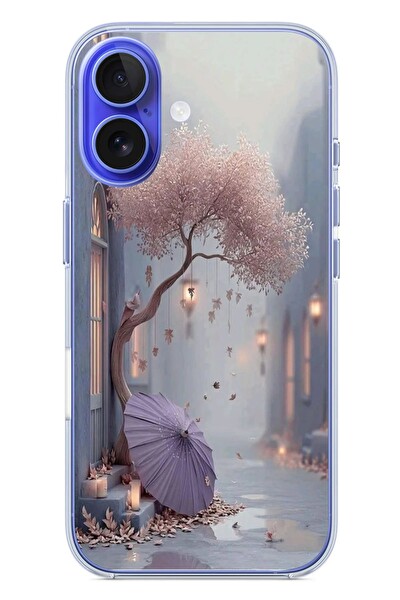 Le Balvo iPhone 16 Uyumlu Mor Lamba Altı Baskılı Silikon Kılıf
