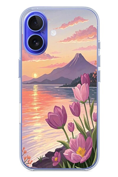 Le Balvo iPhone 16 Uyumlu Çiçek Yağlı Boya Baskılı Silikon Kılıf