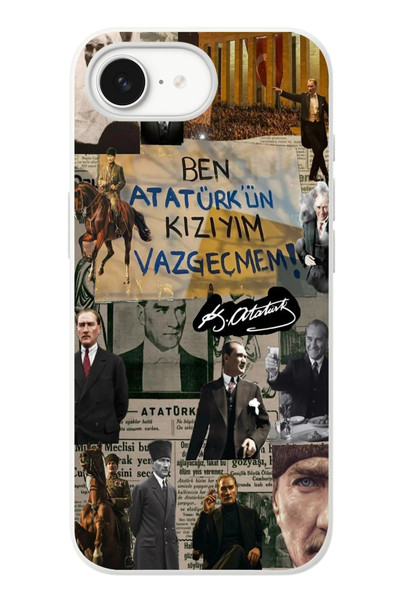 Le Balvo iPhone 16e Uyumlu Ben Atatürk Kızıyım Baskılı Silikon Kılıf