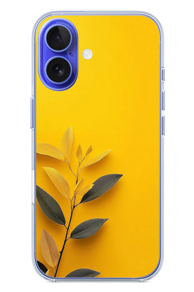 Le Balvo iPhone 16 Uyumlu Sarı Siyah Çiçekler Baskılı Silikon Kılıf