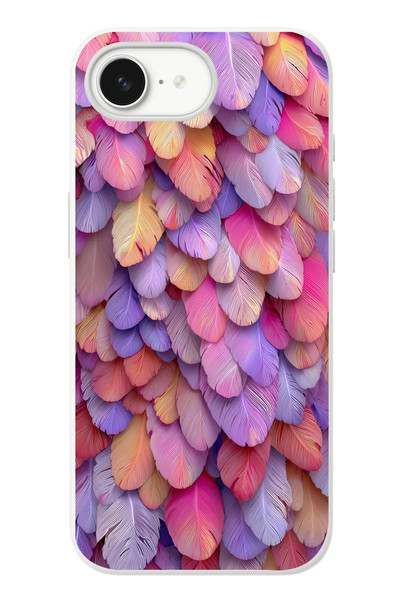 Le Balvo iPhone 16e Uyumlu Tüylü Kalpler Baskılı Silikon Kılıf