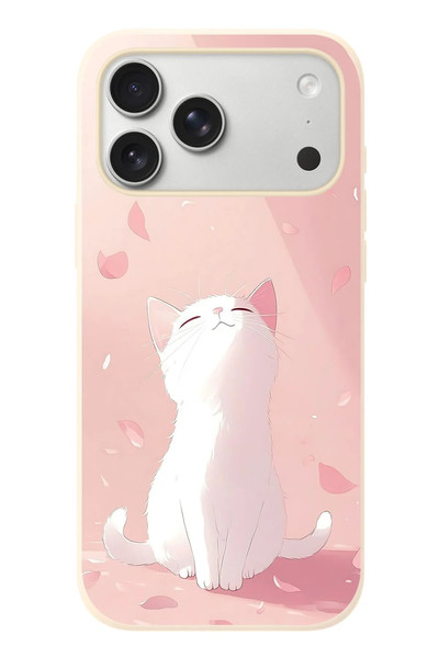 Le Balvo iPhone 17 Pro Max Uyumlu Minnoş Kedi Baskılı Silikon Kılıf