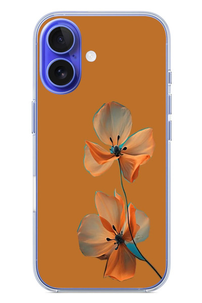 Le Balvo iPhone 16 Uyumlu Hibüskus Çiçeği Baskılı Silikon Kılıf