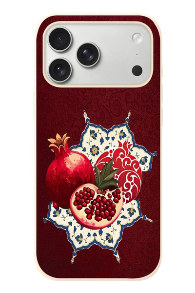 Le Balvo iPhone 17 Pro Max Uyumlu Nar Retro Baskılı Silikon Kılıf