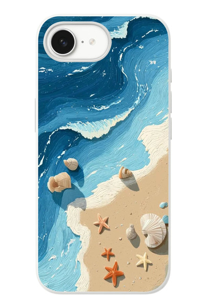 Le Balvo iPhone 16e Uyumlu Deniz Yıldızı Tatilde Baskılı Silikon Kılıf
