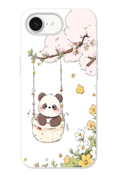 Le Balvo iPhone 16e Uyumlu Sallanan Panda Baskılı Silikon Kılıf