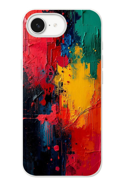 Le Balvo iPhone 16e Uyumlu Renklerin Dansı Baskılı Silikon Kılıf