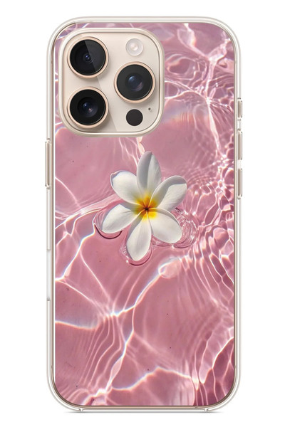 Le Balvo iPhone 16 Pro Uyumlu Dalgalı Papatya Baskılı Silikon Kılıf