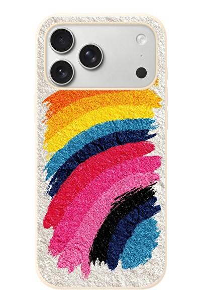 Le Balvo iPhone 17 Pro Max Uyumlu Güneşli Gökkuşağı Baskılı Silikon Kılıf