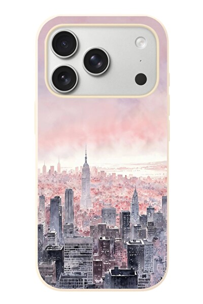Le Balvo iPhone 17 Pro Uyumlu Gökdelenler Baskılı Silikon Kılıf