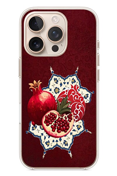 Le Balvo iPhone 16 Pro Uyumlu Nar Retro Baskılı Silikon Kılıf