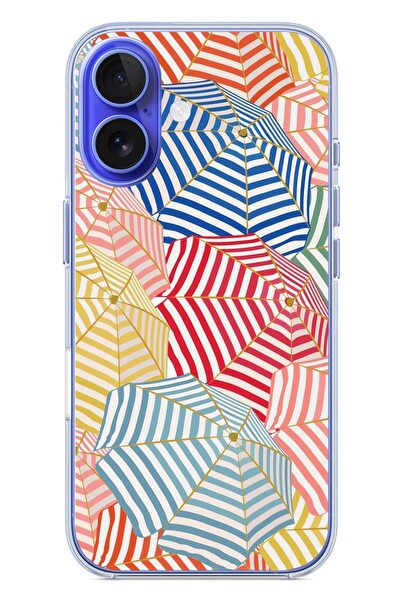 Le Balvo iPhone 16 Uyumlu Şemsiyeler Baskılı Silikon Kılıf