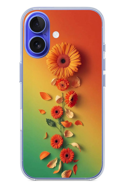 Le Balvo iPhone 16 Uyumlu Ayçiçeği Bükleleri Baskılı Silikon Kılıf