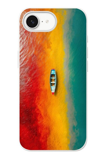Le Balvo iPhone 16e Uyumlu Rengarenk Tekne Baskılı Silikon Kılıf