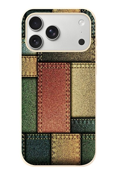 Le Balvo iPhone 17 Pro Max Uyumlu Kot Cepleri Baskılı Silikon Kılıf