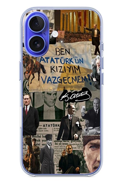 Le Balvo iPhone 16 Uyumlu Ben Atatürk Kızıyım Baskılı Silikon Kılıf