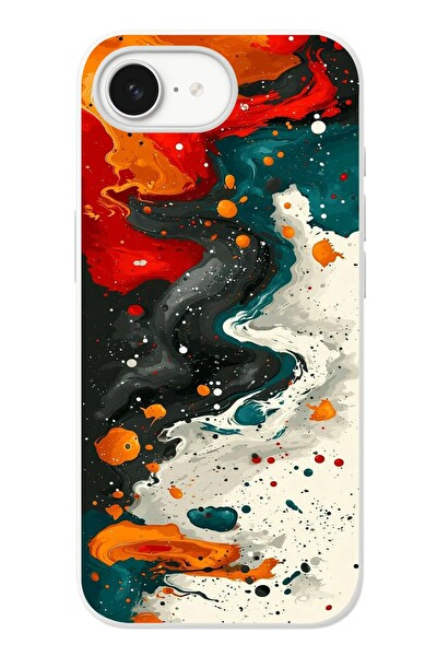 Le Balvo iPhone 16e Uyumlu Boya Karışımı Baskılı Silikon Kılıf