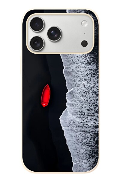 Le Balvo iPhone 17 Pro Max Uyumlu Kırmızı Tekne Yalnız Baskılı Silikon Kılıf