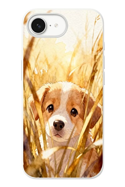 Le Balvo iPhone 16e Uyumlu Golden Köpek Baskılı Silikon Kılıf
