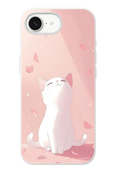 Le Balvo iPhone 16e Uyumlu Minnoş Kedi Baskılı Silikon Kılıf