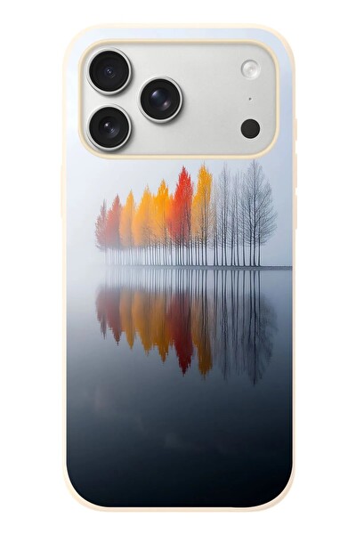 Le Balvo iPhone 17 Pro Max Uyumlu Sonbahar Zamanı Baskılı Silikon Kılıf