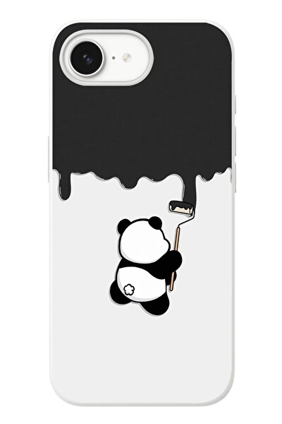 Le Balvo iPhone 16e Uyumlu Boyacı Panda Baskılı Silikon Kılıf
