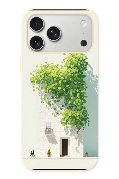 Le Balvo iPhone 17 Pro Max Uyumlu Sarmaşıklı Ev Baskılı Silikon Kılıf