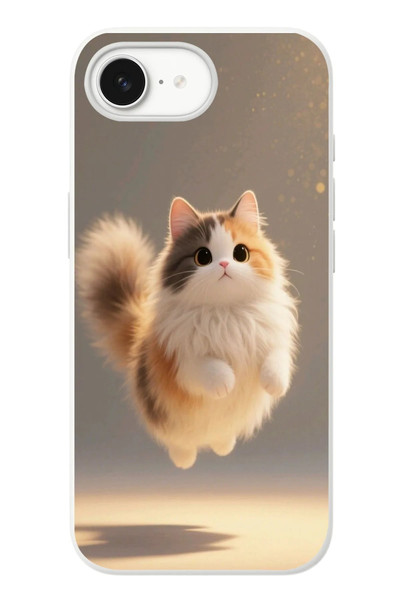 Le Balvo iPhone 16e Uyumlu Zıplayan Kedi Baskılı Silikon Kılıf