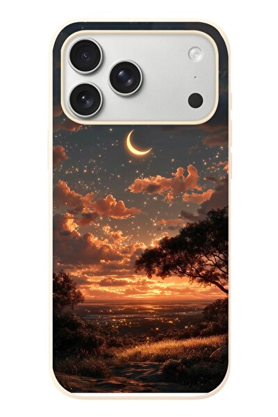 Le Balvo iPhone 17 Pro Max Uyumlu Ay Gecesi Baskılı Silikon Kılıf