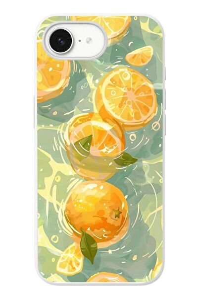 Le Balvo iPhone 16e Uyumlu Limonlar Pastel Baskılı Silikon Kılıf