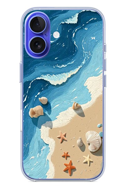 Le Balvo iPhone 16 Uyumlu Deniz Yıldızı Tatilde Baskılı Silikon Kılıf
