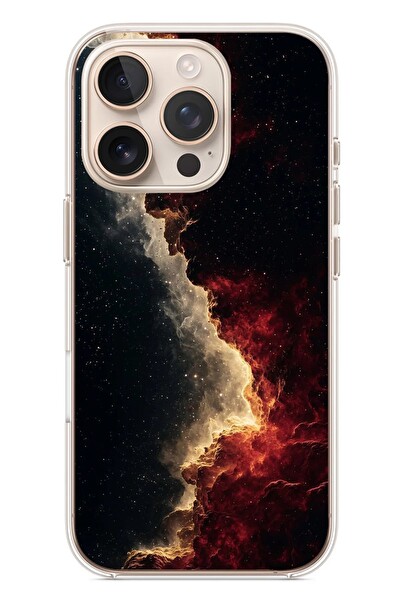 Le Balvo iPhone 16 Pro Uyumlu Uzay Boşluğu Baskılı Silikon Kılıf