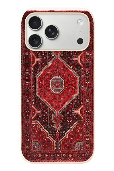 Le Balvo iPhone 17 Pro Max Uyumlu Anadolu Halısı Baskılı Silikon Kılıf