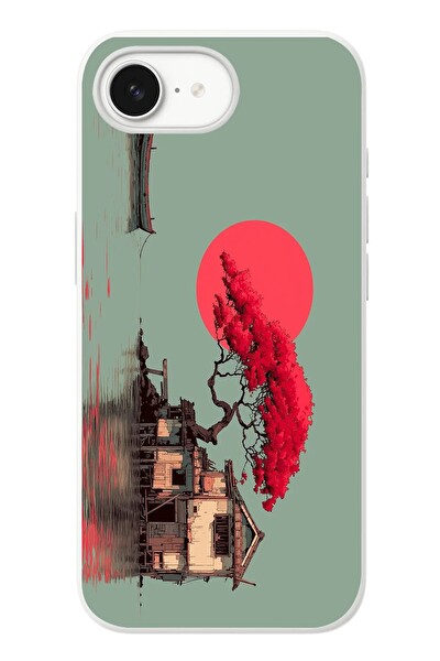 Le Balvo iPhone 16e Uyumlu Sahil Evi Baskılı Silikon Kılıf