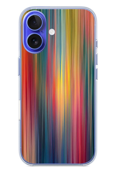 Le Balvo iPhone 16 Uyumlu Gökkuşağı Karışımı Baskılı Silikon Kılıf