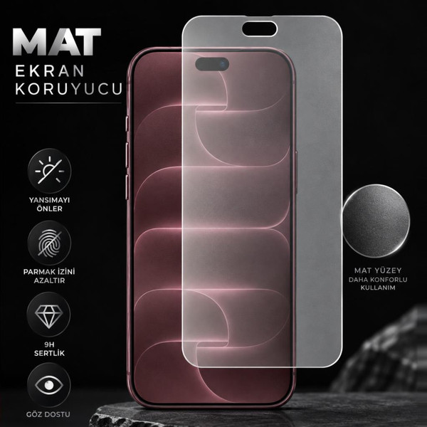 Engo Apple iPhone 18 Pro Max Uyumlu Mat Ekran Koruyucu A3717 6.9 İnç Yansıma ve Parlama Önleyici 9H Esnek Nano